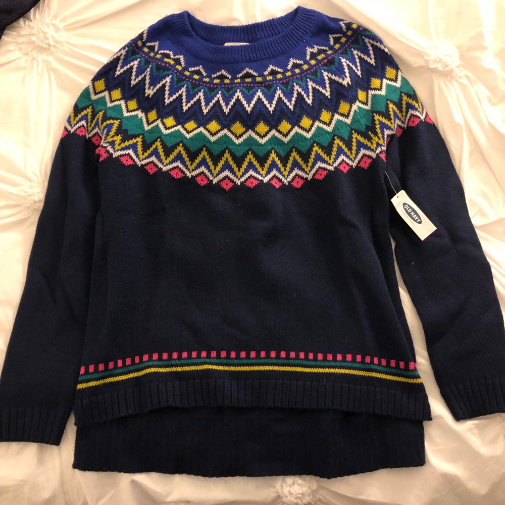 Navy Patterned Sweater